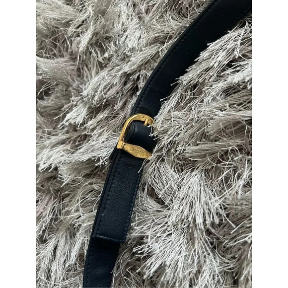 Eitenne Aiger Straw Crossbody Bag With Navy Blue Leather Straps Gold Hardware - Picture 3 of 6